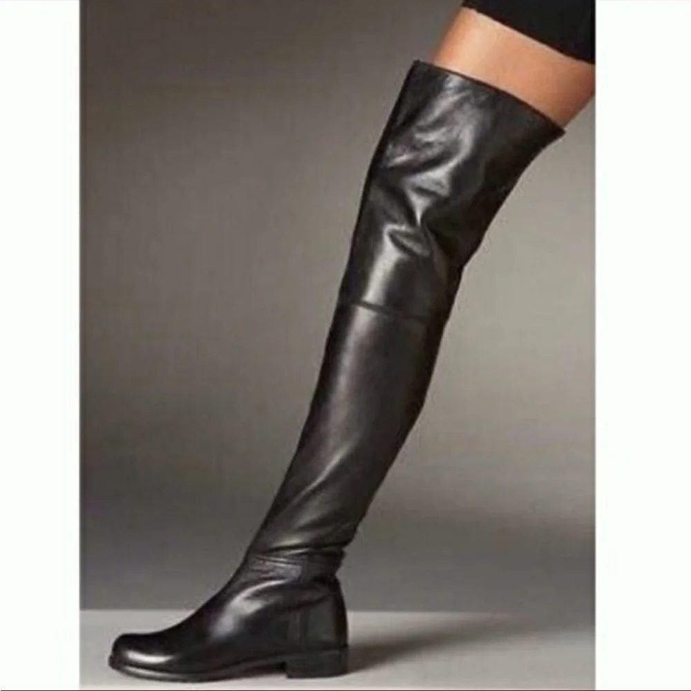 Stuart Weitzman black leather Hilo over the knee boots